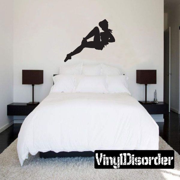 Black pinup sailor silhouette wall decal