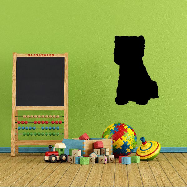 Black dog silhouette decal with standing pose