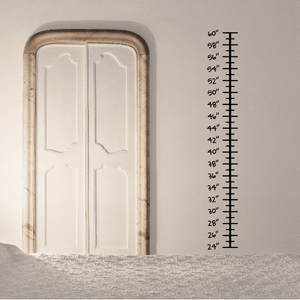 Growth chart wall decal with vertical height ruler markings, 24–60 in