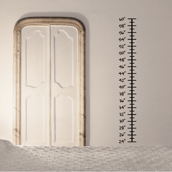 Growth chart wall decal with vertical height ruler markings, 24–60 in