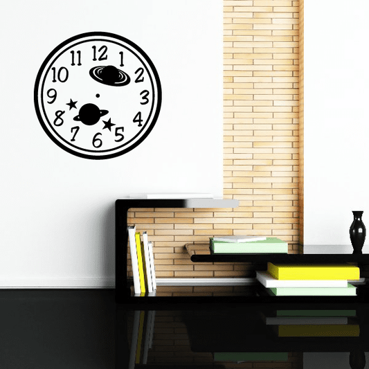 Image of Plants and Stars Clock Face Wall Decal 