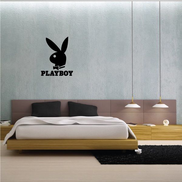 Black Playboy bunny decal with PLAYBOY text