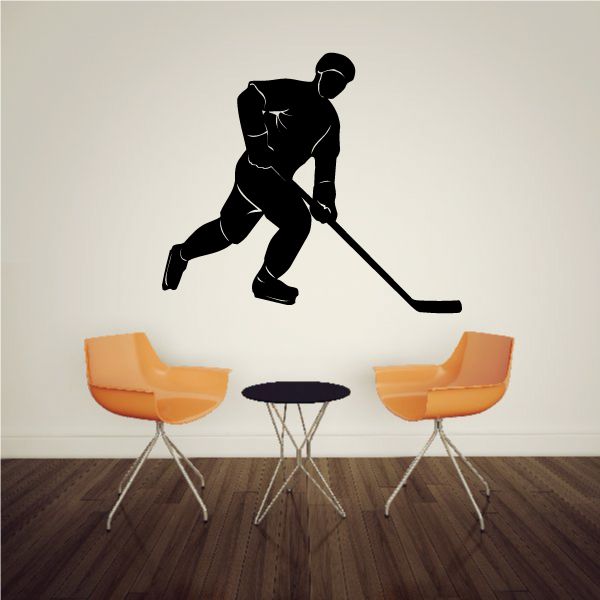 Image of Player Skating Hockey Wall Decal - Vinyl Decal - Car Decal - MC004