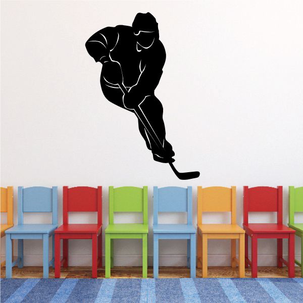 Image of Player Skating Hockey Wall Decal - Vinyl Decal - Car Decal - MC005