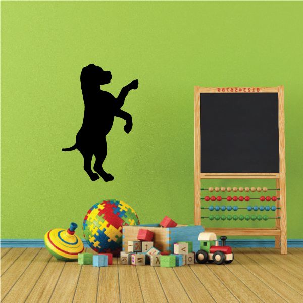 Playfighting puppy decal, black play pose silhouette