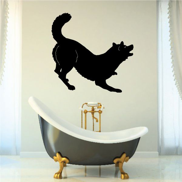 German shepherd dog wall decal with black standing silhouette