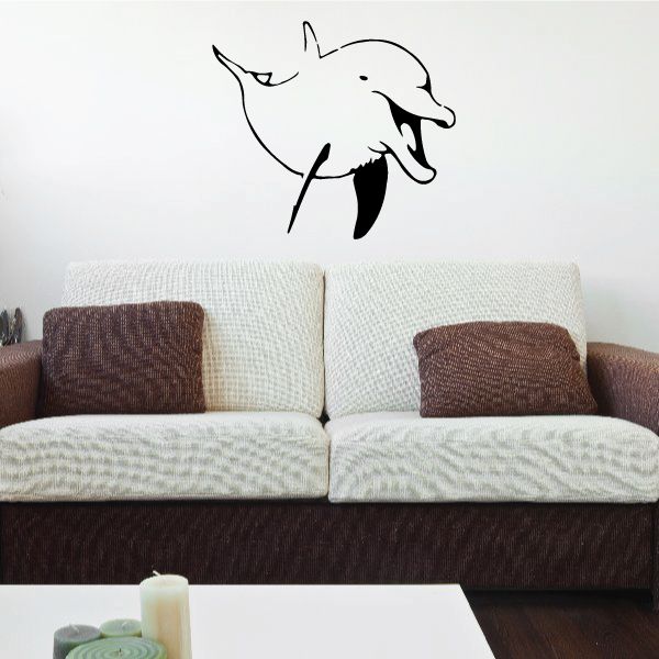 Image of Playful Happy Dolphin Decal