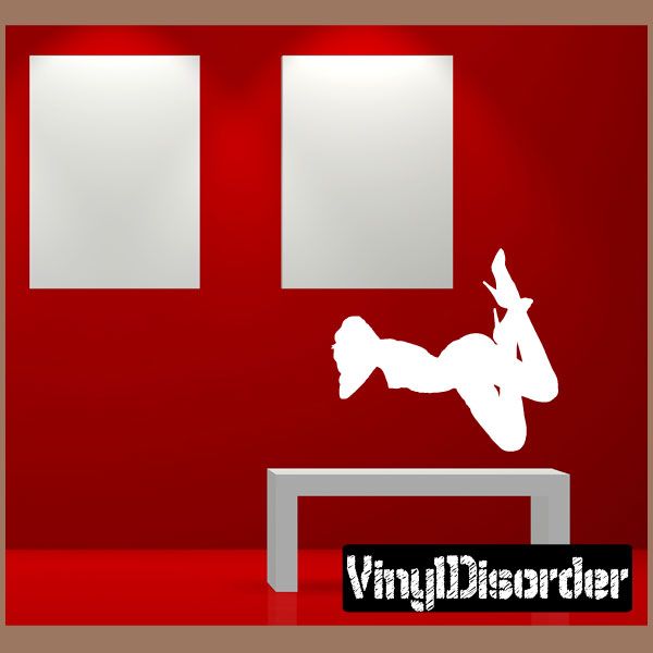 White woman in heels silhouette wall decal