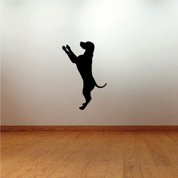 Standing coonhound decal silhouette, black