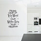 Kitchen wall decal with black quote text: “Please clean up your mess!”