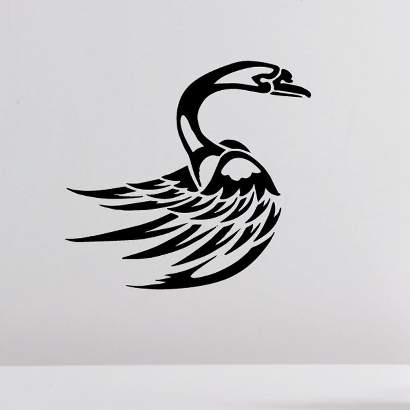 Image of Pointed Feathers Swan Decal