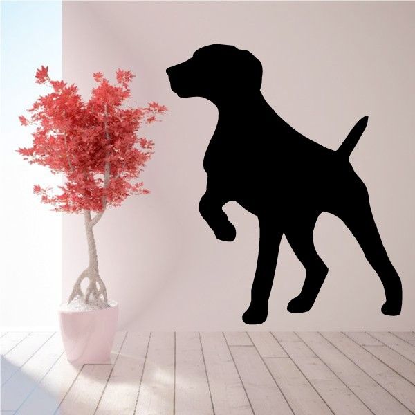 German Short Haired Pointer decal, black standing dog silhouette