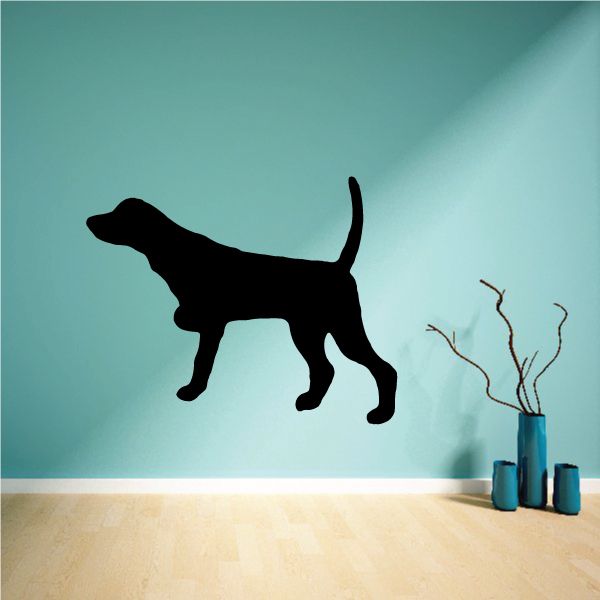 Black pointing hunting dog decal silhouette