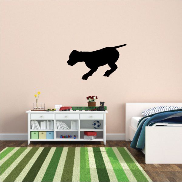 Black pointing puppy decal silhouette