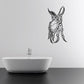 Armored bug wall decal, black line-art insect with pointy legs and curved wings