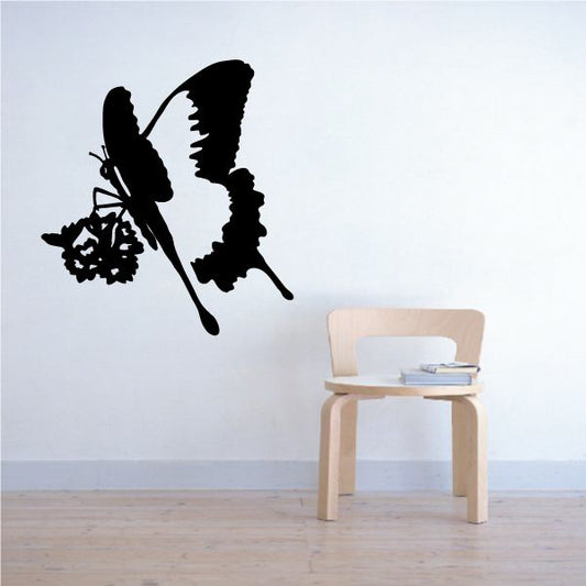 Image of Pollenating Black and White Butterfly Decal