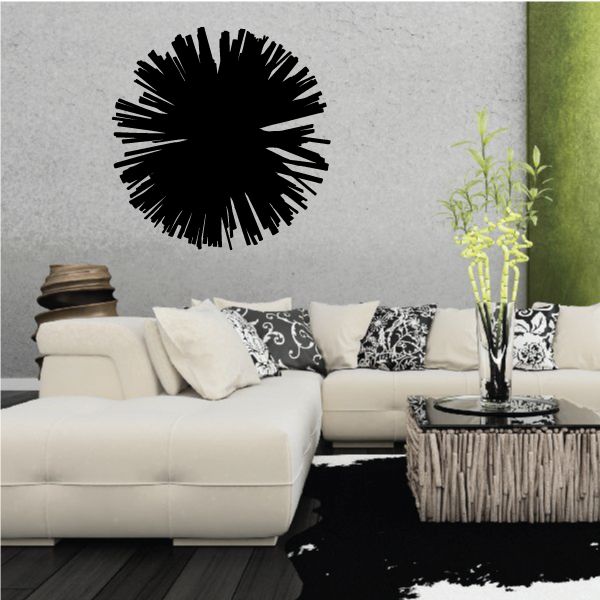 Black cheer pom pom wall decal