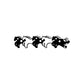 Dashing ponies decal, row of black running horse illustrations