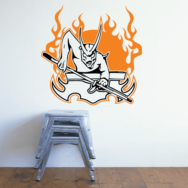 Image of Pool Table Demon Devil Player Crouching Decal