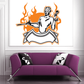 Demon flame player decal with orange flames, white figure, and dark outline