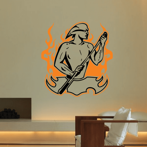 Image of Pool Table Devil Player Flame Background Decal