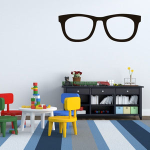 Glasses decal with black frames and lens cutouts