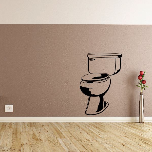 Toilet illustration porcelain decal wall sticker