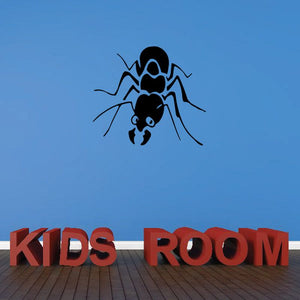 Kids room wall decal set with posing ant graphic and bold red text