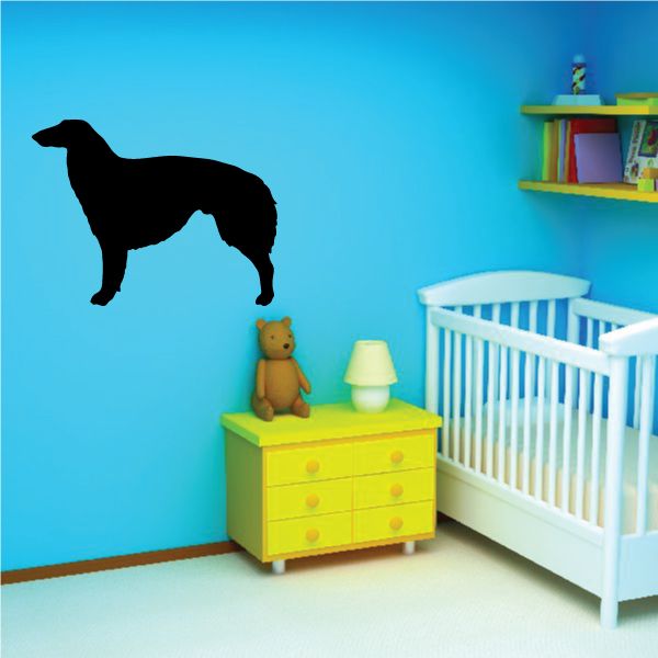 Black borzoi dog decal silhouette