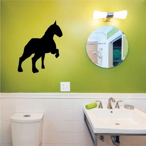 Posing bull terrier vinyl wall decal, black silhouette