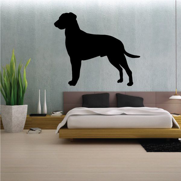 Curly coated retriever wall decal with black standing dog silhouette
