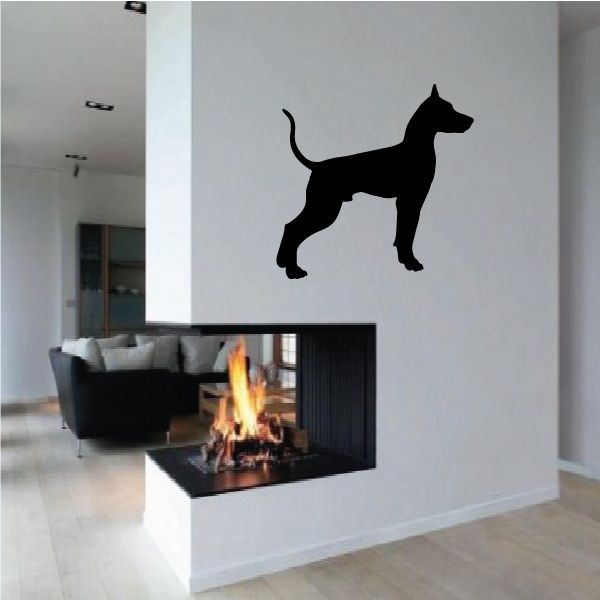 Standing black Doberman Pinscher wall decal silhouette