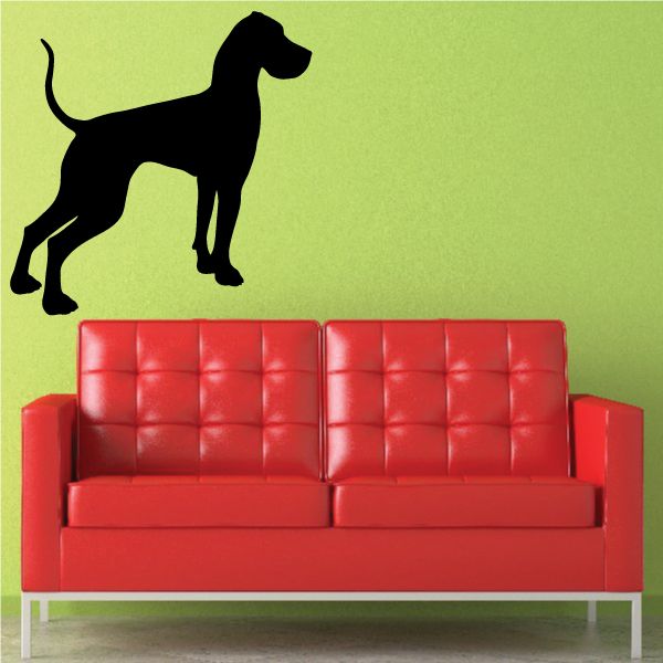 Black Great Dane posing wall decal, full-body silhouette