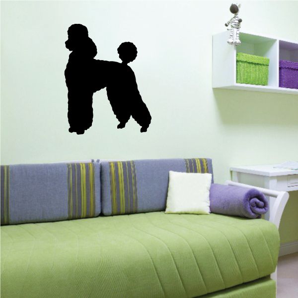 Black poodle pose silhouette wall decal