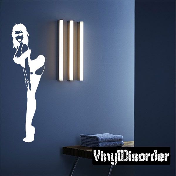 Lingerie and heels woman wall decal silhouette