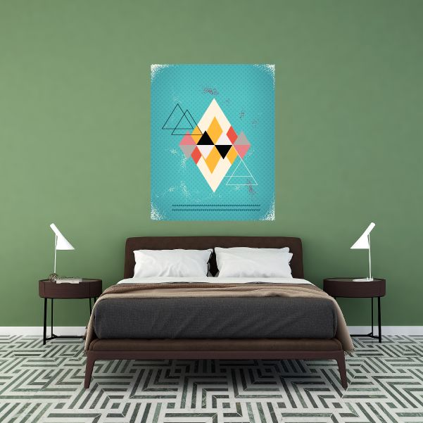 Geometric multicolor wall decal square vinyl sticker for poster wall