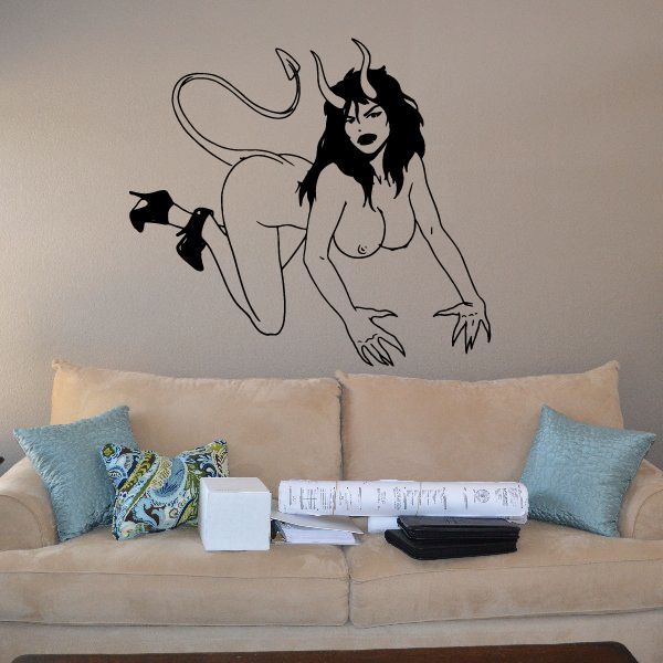 Image of Pouncing Devil Girl Decal