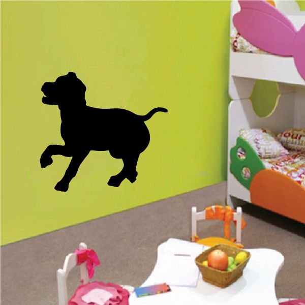 Black prancing puppy silhouette decal sticker