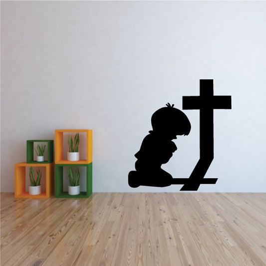 Image of Praying Boy Silhouette Decal