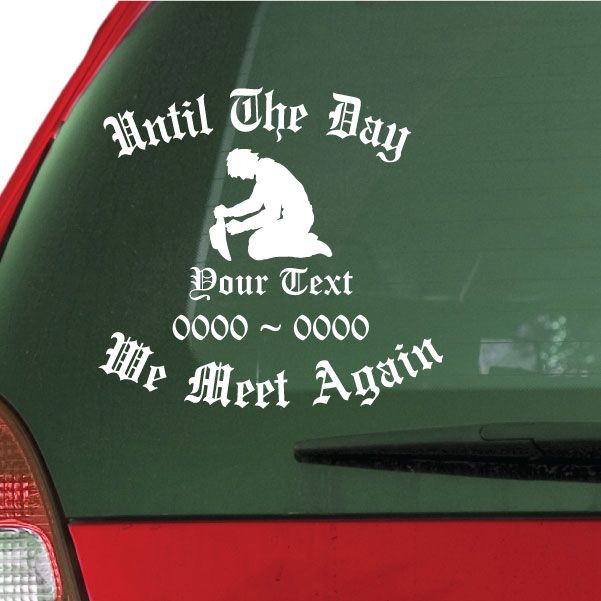 Image of Praying Cowboy Custom In Loving Memory Decal