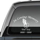 Car window decal with praying hands, 'In Loving Memo3', 'Your Text', '0000~0000'