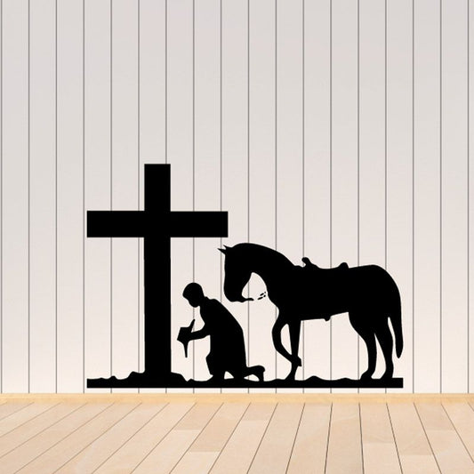 Image of Praying horse and Cowboy Decal