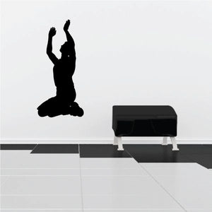 Praying man silhouette decal with arms raised