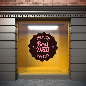 Vinyl wall decal badge reading “Premium Best Deal Quality”