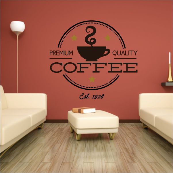 Image of Premium Quality Coffee est 1928 Printed Decal 