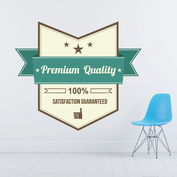 Image of Premium Quality Satisfaction Guaranteed 100% Retail Discount Sign Wall Decal - Vinyl Decal - Car Decal - Idcolor034