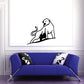 Cougar decal sticker showing sitting black cougar silhouette in outline style