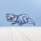 Pristerognathus sticker of a light blue prehistoric animal with orange mouth