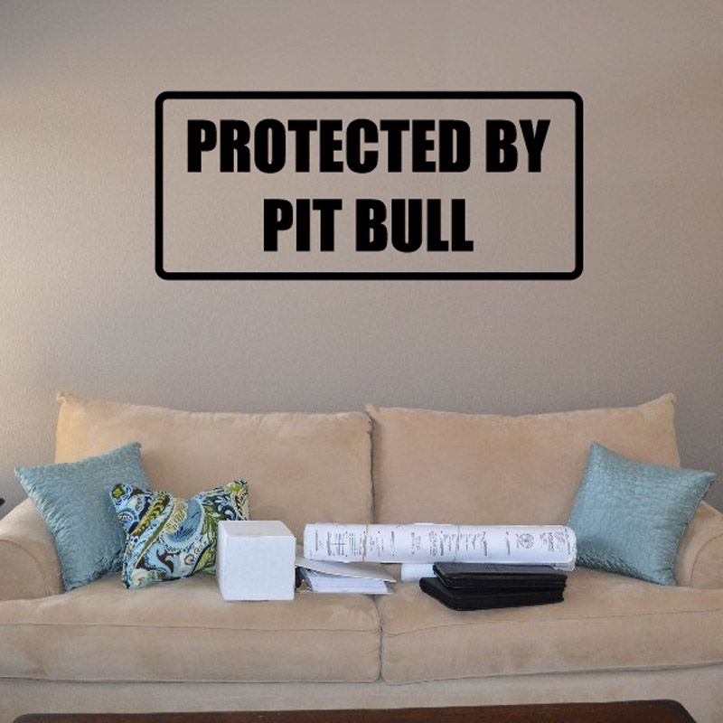 Image of Protected by pitbull Decal