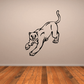 Protective cougar decal, black line-art cougar pouncing